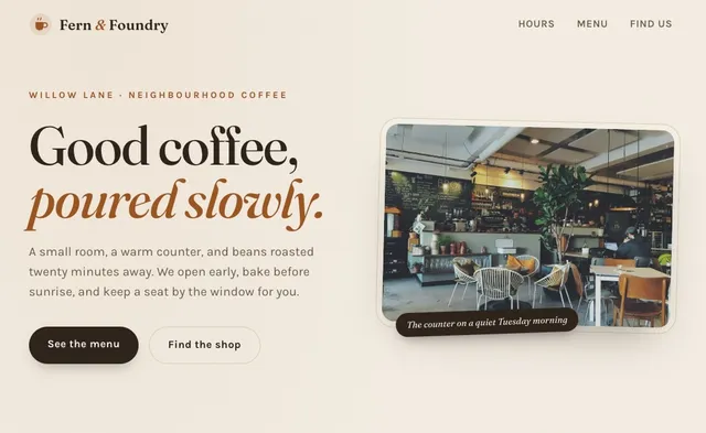 Kimi K3 generated coffee site